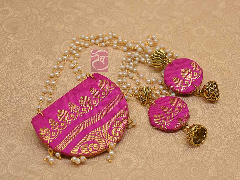 Gold Plated Beaded Pink Necklace Jewellery Regular Sale Price – Saraf RS  Jewellery